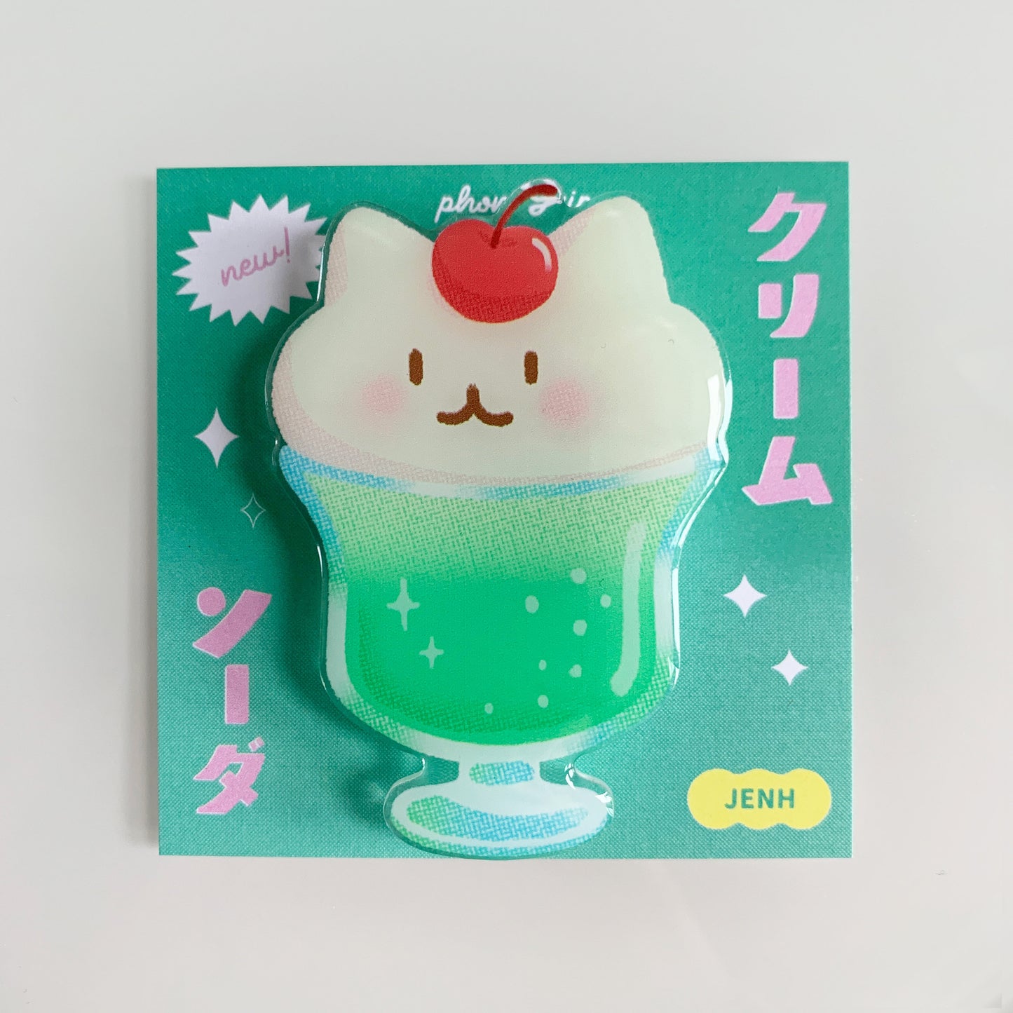 Melon Soda Cat Phone Grip