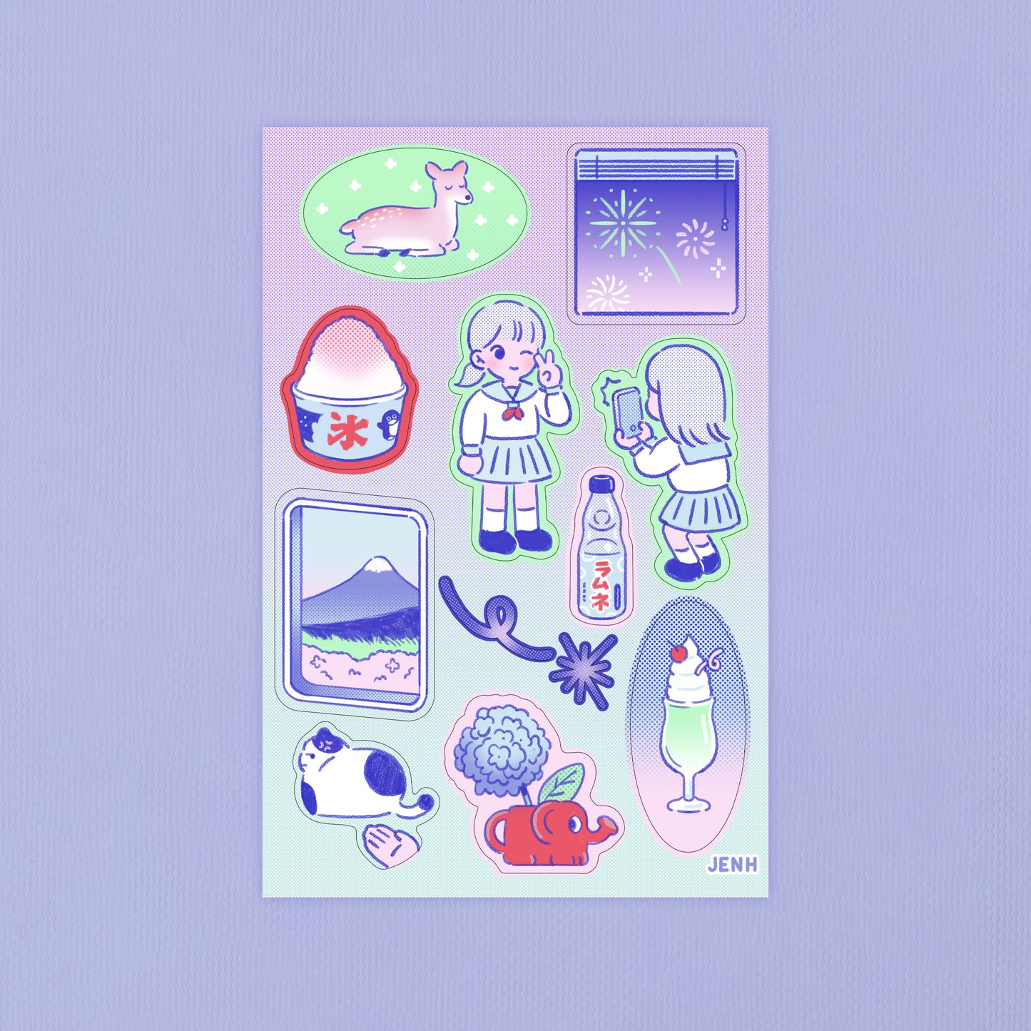 Japan Diary Vinyl Sticker Sheet Waterproof