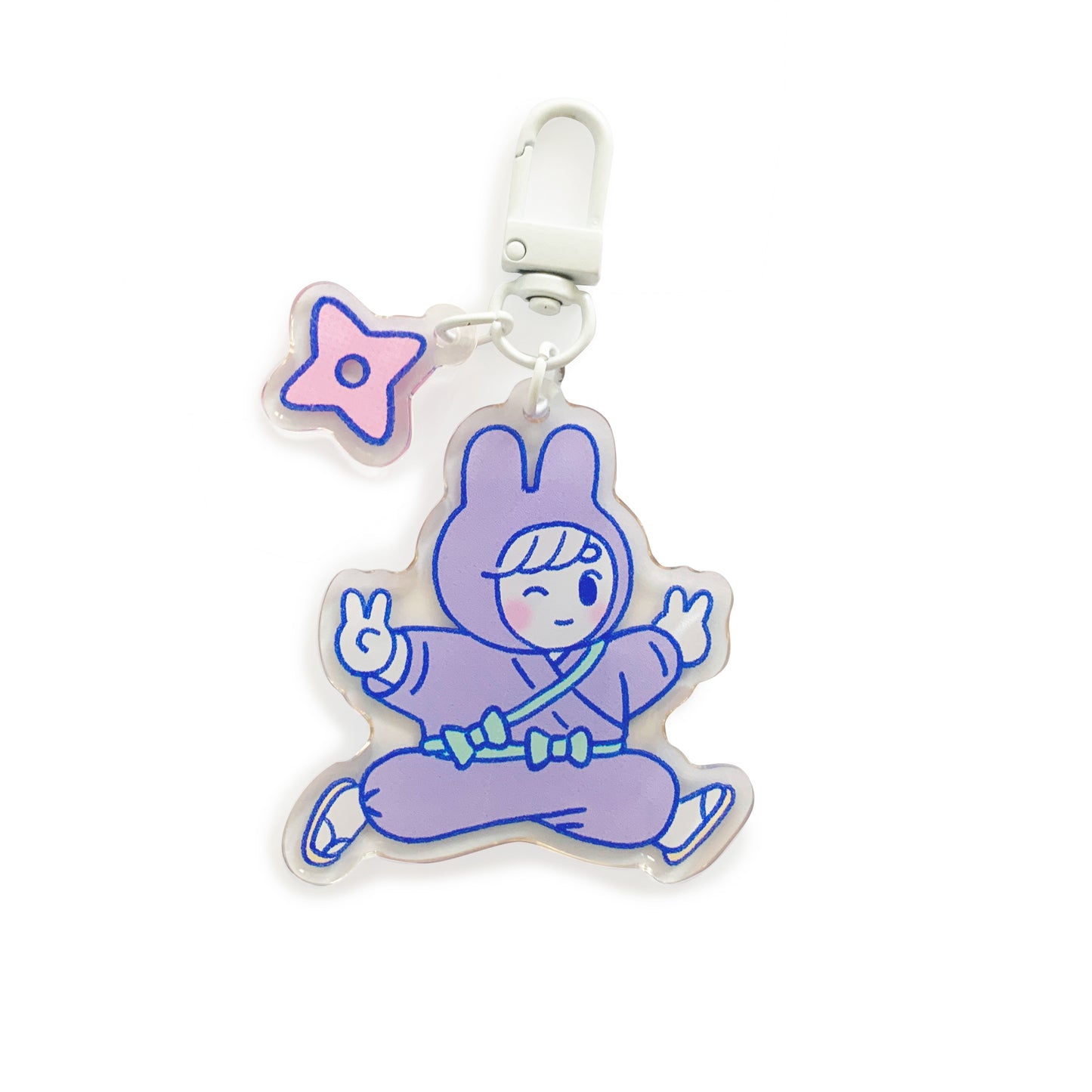 Ninja Bunny Girl NiNi Purple Keychain