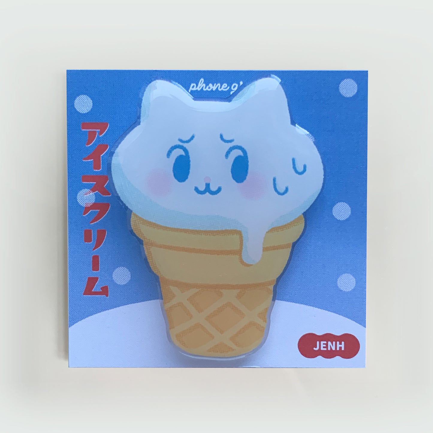 Melting Icecream Cat Phone Grip