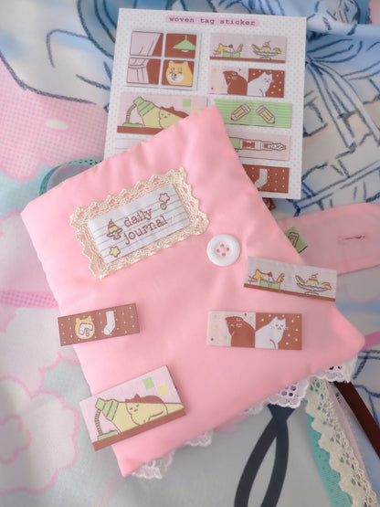 Woven Fabric Patch Sticker Daily Journal