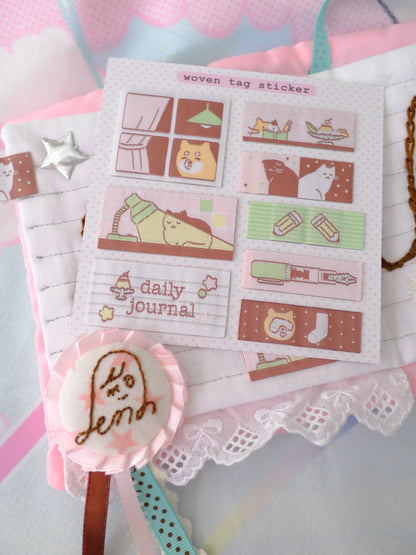 Woven Fabric Patch Sticker Daily Journal