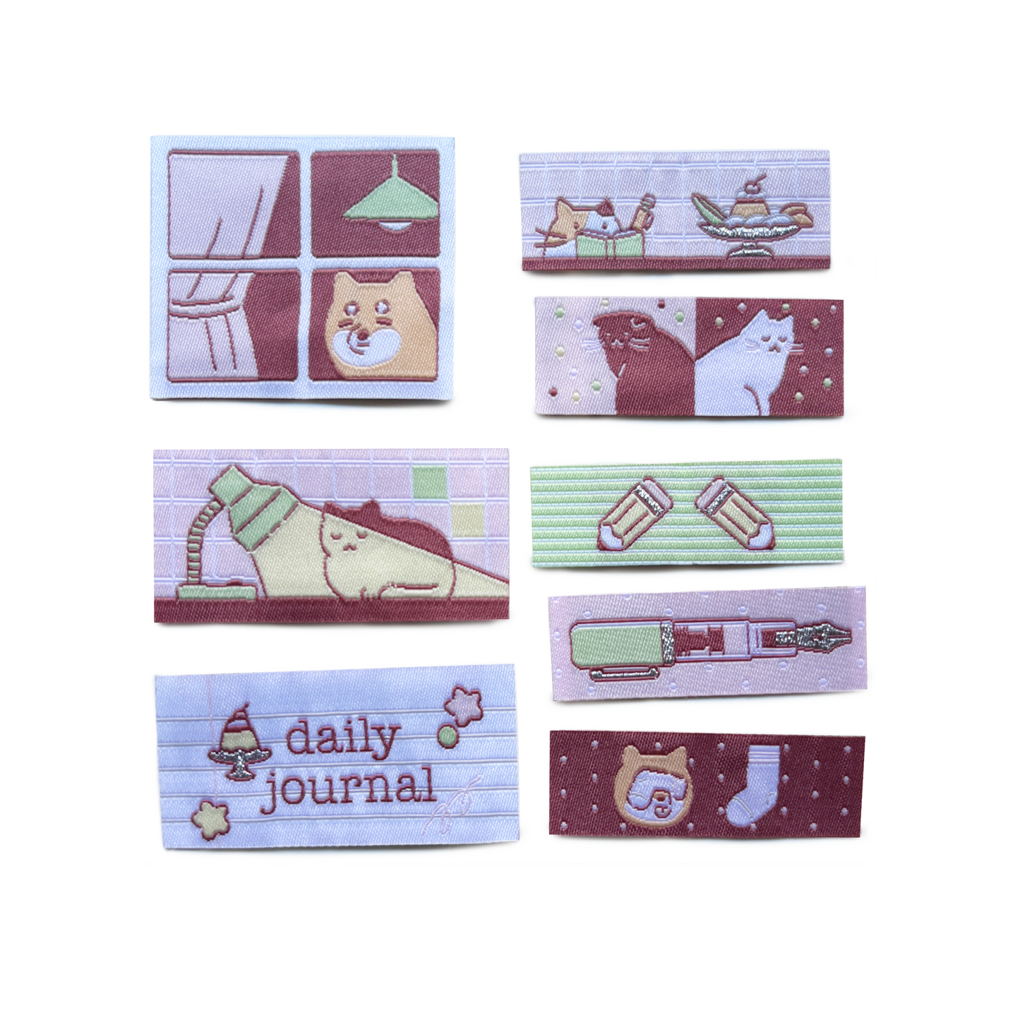 Woven Fabric Patch Sticker Daily Journal