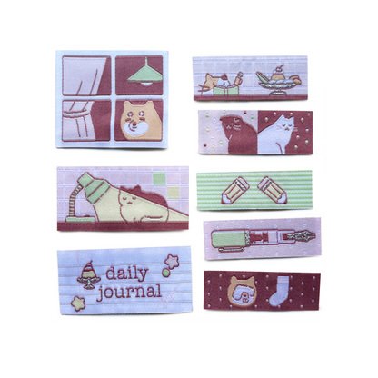 Woven Fabric Patch Sticker Daily Journal