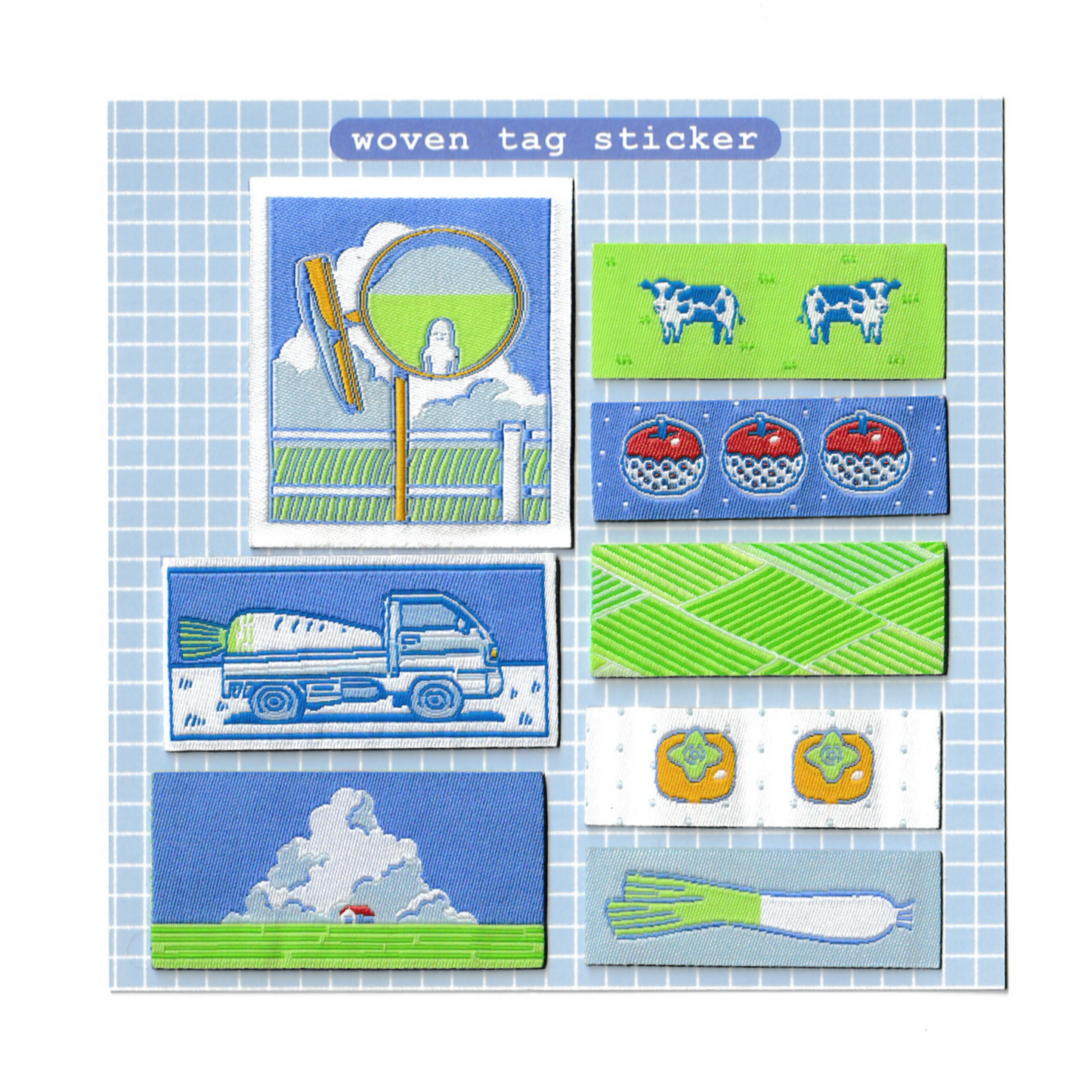 Woven Fabric Patch Sticker Countryside