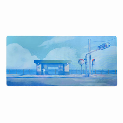 Seaside Stop Large Desk Mat