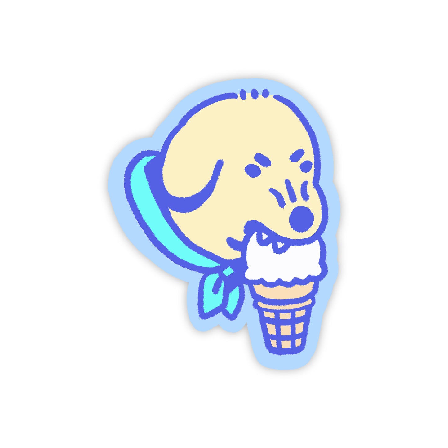 Dog Biting Iceream Vinyl Sticker