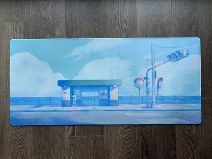 Seaside Stop Large Desk Mat