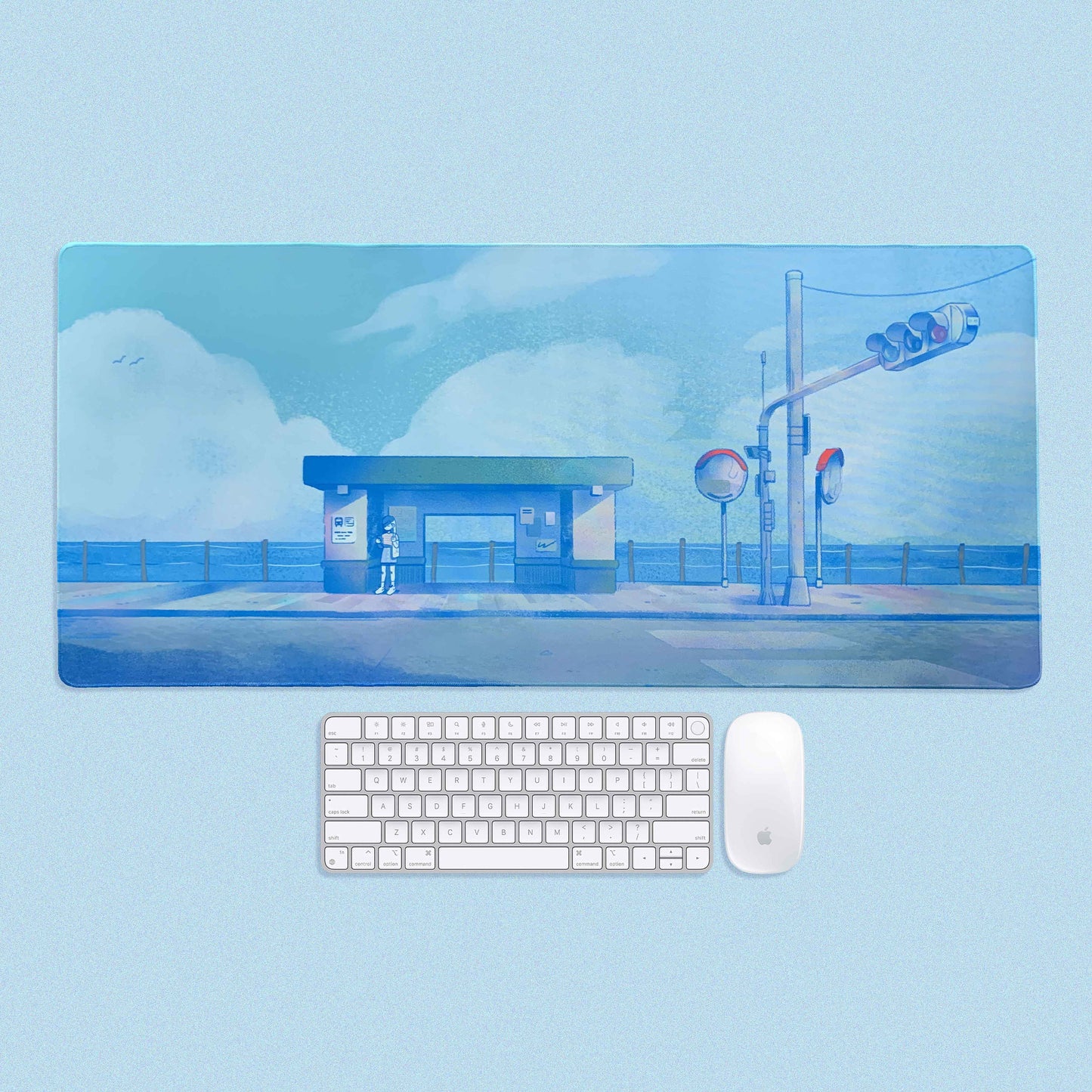 Seaside Stop Large Desk Mat