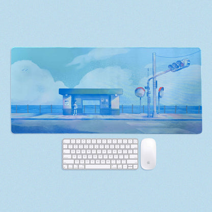 Seaside Stop Large Desk Mat