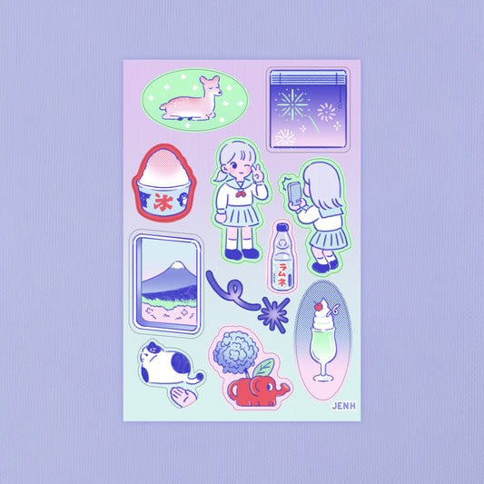 Japan Diary Vinyl Sticker Sheet Waterproof