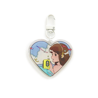 Beach City Pop Heart Keychain