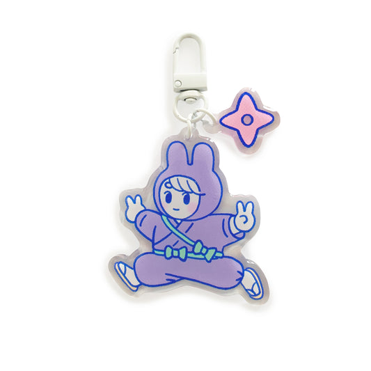 Ninja Bunny Girl NiNi Purple Keychain