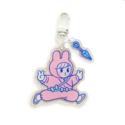 Ninja Bunny Girl NiNi Pink Keychain