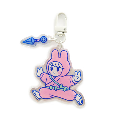 Ninja Bunny Girl NiNi Pink Keychain