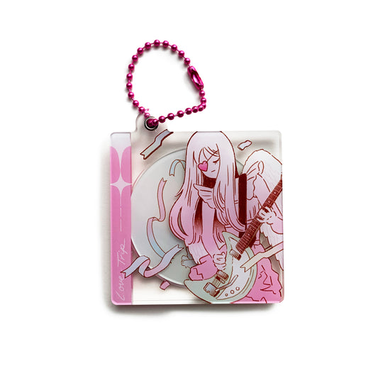 Guitar Girl CD Keychain Charm