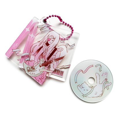 Guitar Girl CD Keychain Charm